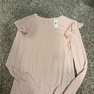GAP Girls  Pink Ruffle Sleeve Top